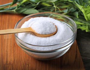 Xylitol in a glass bowl.