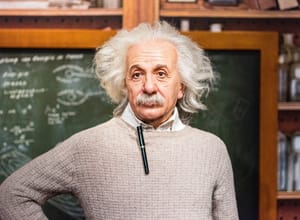 Albert Einstein wax figure at Madame Tussauds museum in Istanbul.