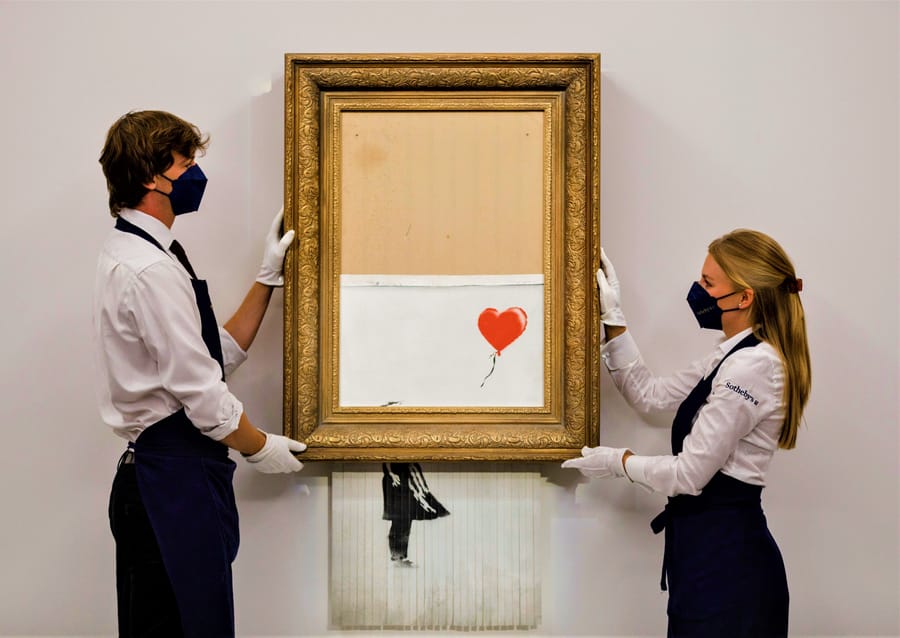Shredded Banksy Artwork Sold for 25.4 Million Engoo