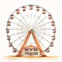Digital illustration of a Ferris wheel against a white background