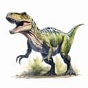 Digital illustration of a dinosaur with an open mouth