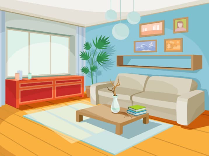 Describe Your Living Room Using Prepositions
