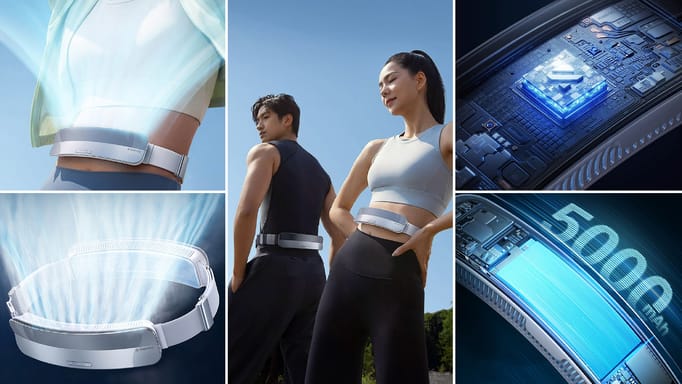 A collage of product shots for the portable air conditioner