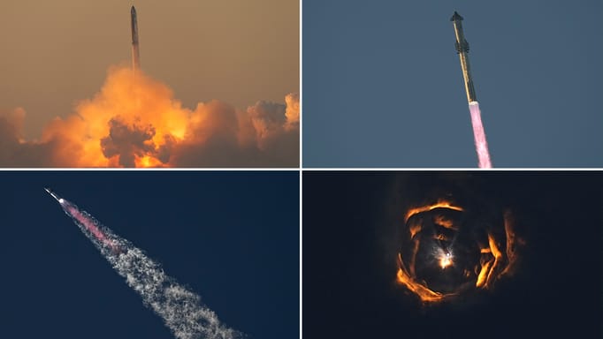 SpaceX's mega rocket Starship launches for a test flight from Starbase in Boca Chica, Texas; SpaceX's mega rocket Starship breaks the sound barrier as it launches for a test flight