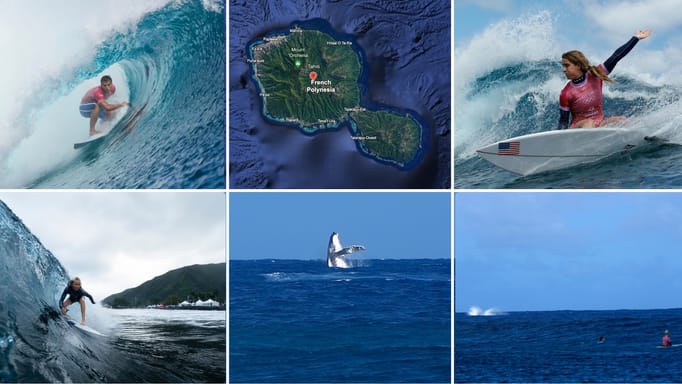 Kauli Vaast, of France, surfs during the gold medal match of the surfing competition at the 2024 Summer Olympics, Monday, Aug. 5, 2024, in Teahupo'o, Tahiti. 