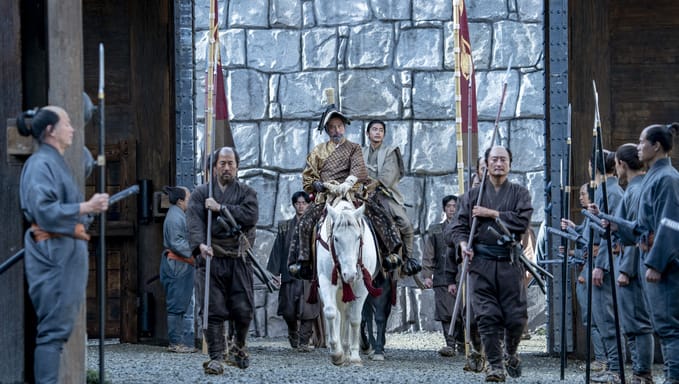 Hiroyuki Sanada as Yoshii Toranaga, center, in a scene from "Shogun."