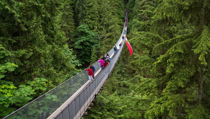 Capilano suspension bridge park, Vancouver, Canada on Jun 19, 2017.