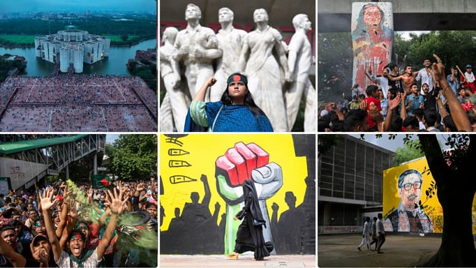 Nourin Sultana Toma, a student at Dhaka University, poses for a photograph on the university campus, in Dhaka, Bangladesh, Saturday, Aug. 10, 2024. 