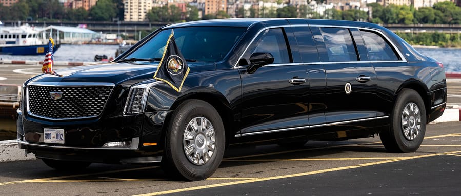 The current model of United States presidential state car, introduced in September 2018.